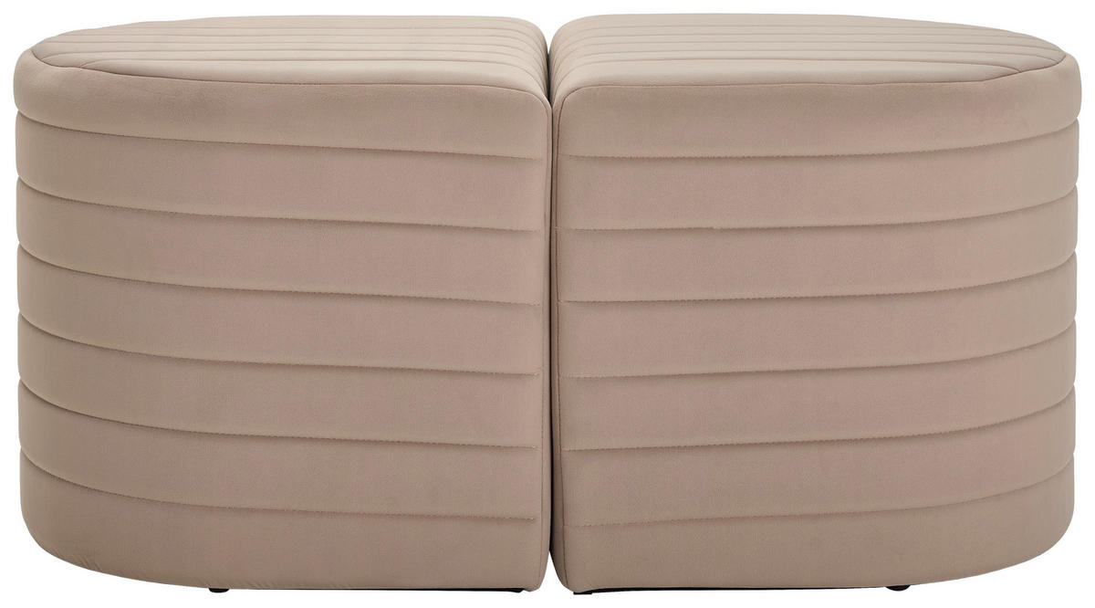 HOCKERBANK 50/50/44/44/50/50 cm Samt Beige  - Beige, Design, Textil (50/50/44/44/50/50cm) - MID.YOU