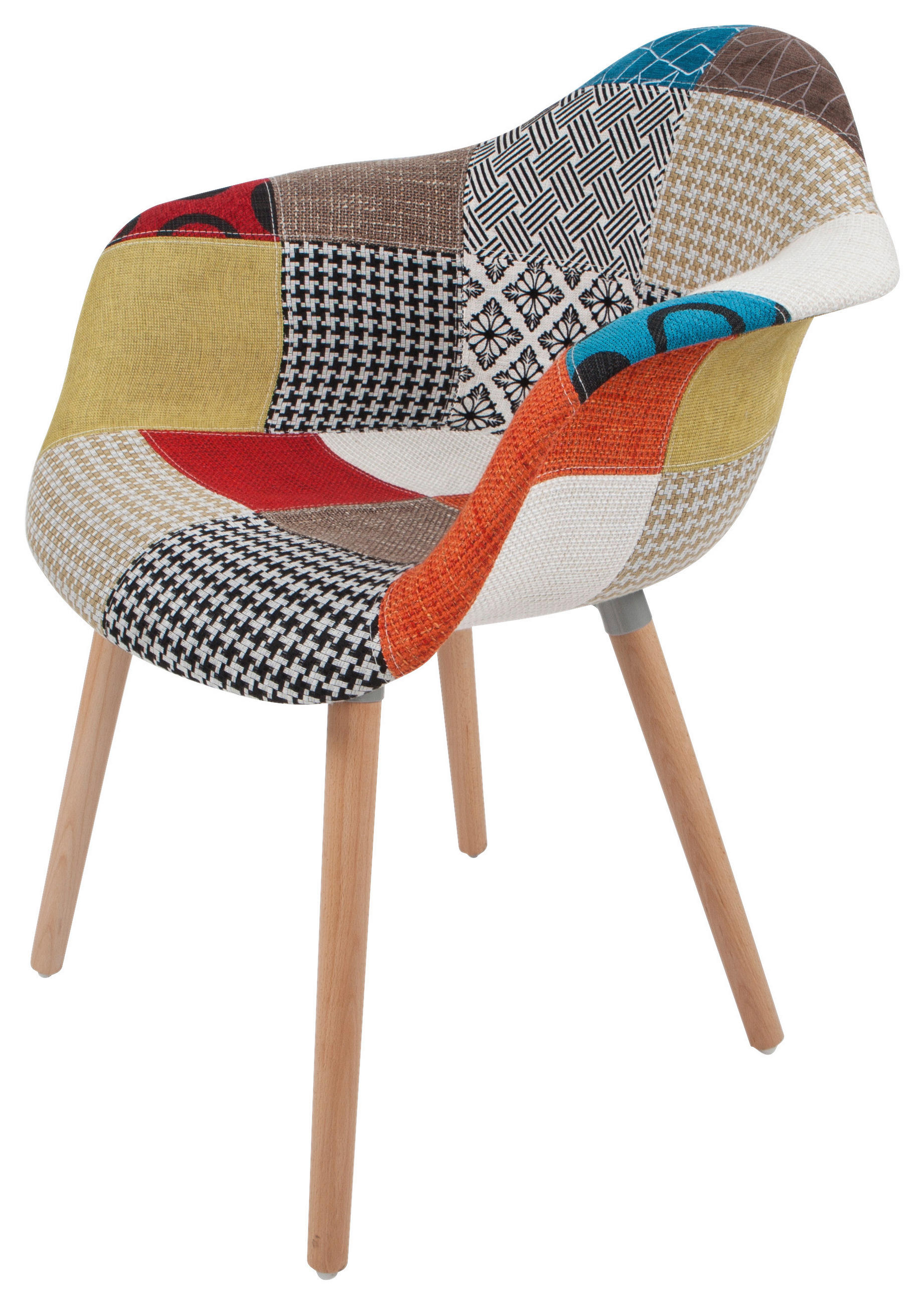 ARMLEHNSTUHL-SET 2 Stück  in Eisen  - Buchefarben/Multicolor, Design, Holz/Kunststoff (62/80/61cm) - Kayoom