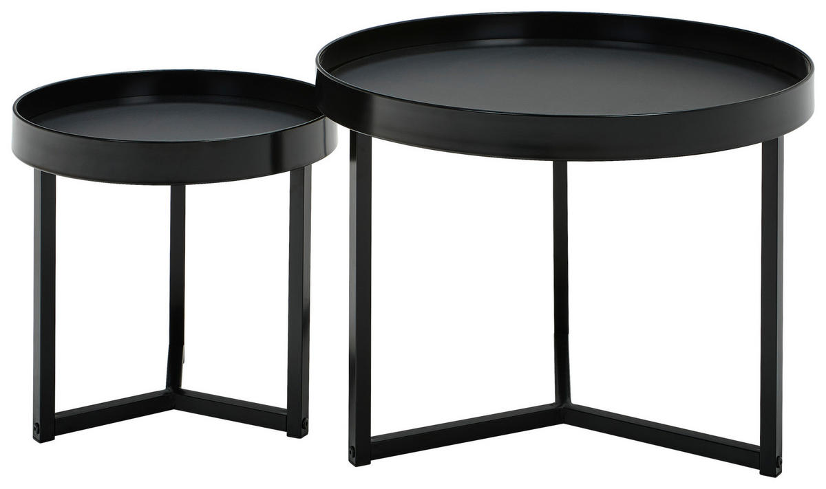 COUCHTISCHSET in Metall, Holzwerkstoff  - Schwarz, Design, Holzwerkstoff/Metall - MID.YOU