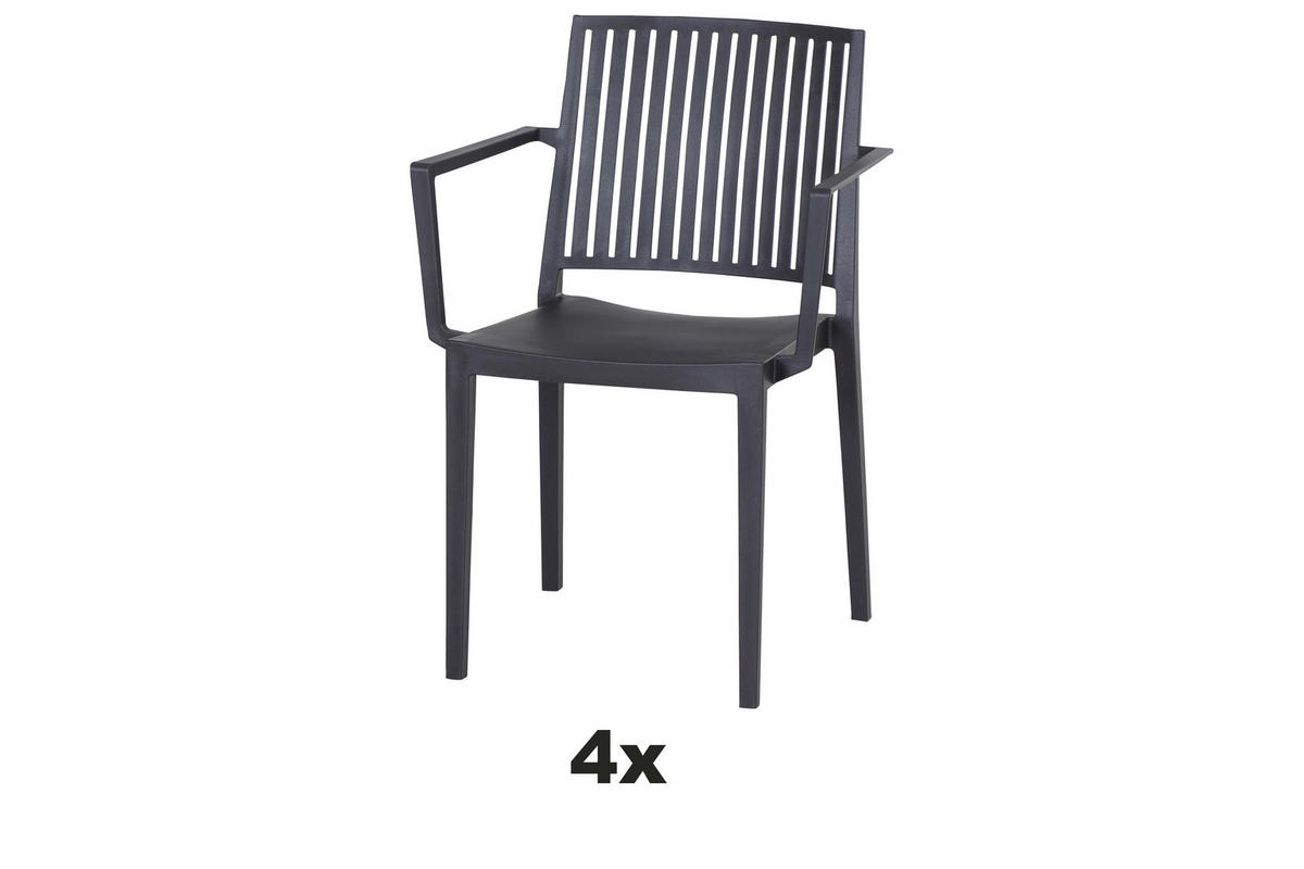 STAPELSTUHL Anthrazit  - Anthrazit, Basics, Kunststoff (57/80/56cm) - Siena Garden