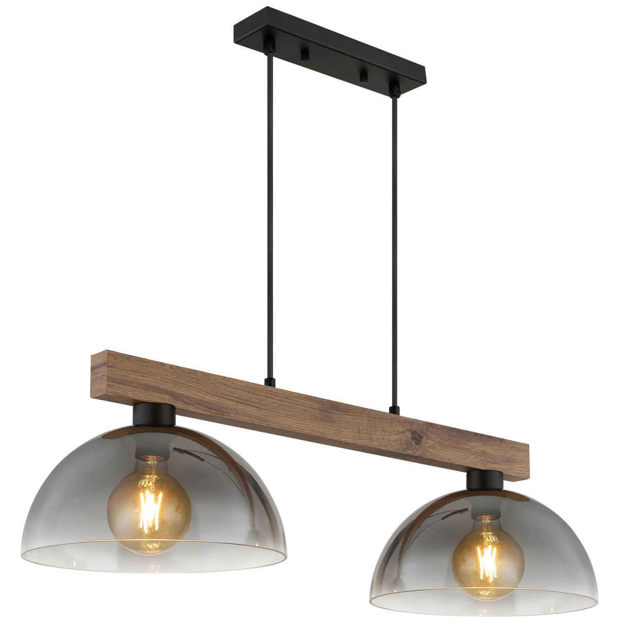 HÄNGELEUCHTE 85/30/120 cm  - Klar/Dunkelbraun, Design, Glas/Holz (85/30/120cm)