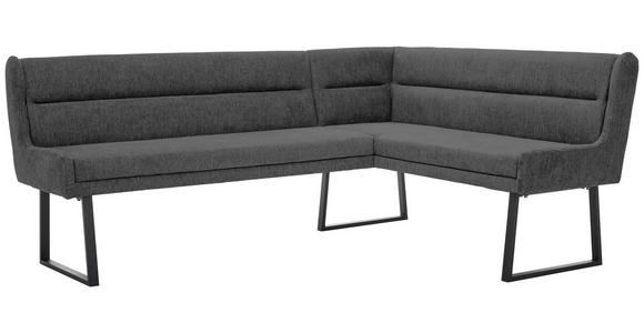 ECKBANK 217/159 cm Webstoff Schwarz, Dunkelgrau - Dunkelgrau/Schwarz, Design, Textil/Metall (217/159cm) - Novel