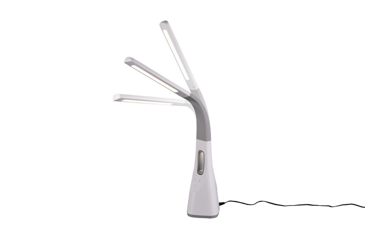 LAMPA NA PÍSACÍ STÔL, dotykový stmievač, 12,5/38/46 cm - sivá/biela, Trend, plast (12,5/38/46cm) - Novel