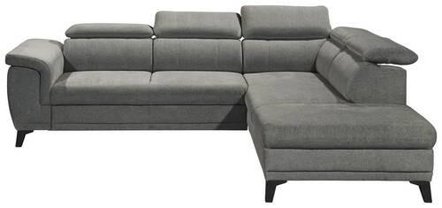 ECKSOFA Grau Mikrovelours  - Schwarz/Grau, KONVENTIONELL, Kunststoff/Textil (271/231cm) - Carryhome