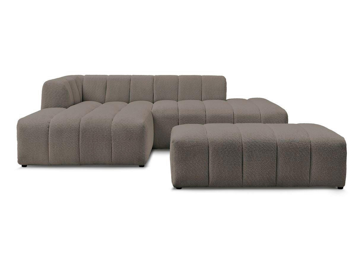 ECKSOFA  ANNECY Taupe Bouclé  - Taupe/Schwarz, MODERN, Kunststoff/Textil (170/262cm)