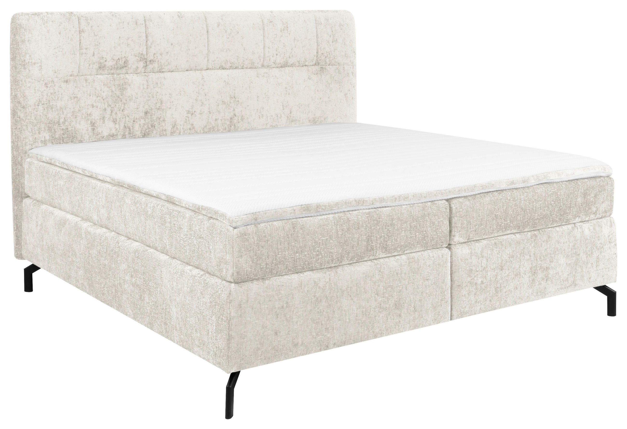 BOXSPRINGBETT 160/200 cm  in Greige  - Greige/Schwarz, Design, Textil/Metall (160/200cm) - Esposa