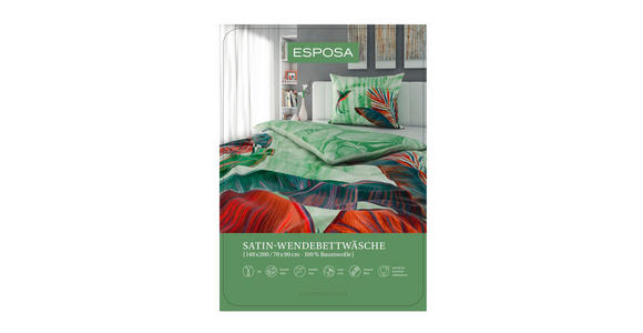 WENDEBETTWÄSCHE 140/200 cm  - Grün, KONVENTIONELL, Textil (140/200cm) - Esposa