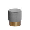 HOCKER in Holz, Textil, Holzwerkstoff Grau  - Goldfarben/Grau, Basics, Holz/Holzwerkstoff (35/42cm) - Kayoom