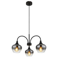 HÄNGLAMPA 55/120 cm  - svart, Design, metall/glas (55/120cm) - Globo