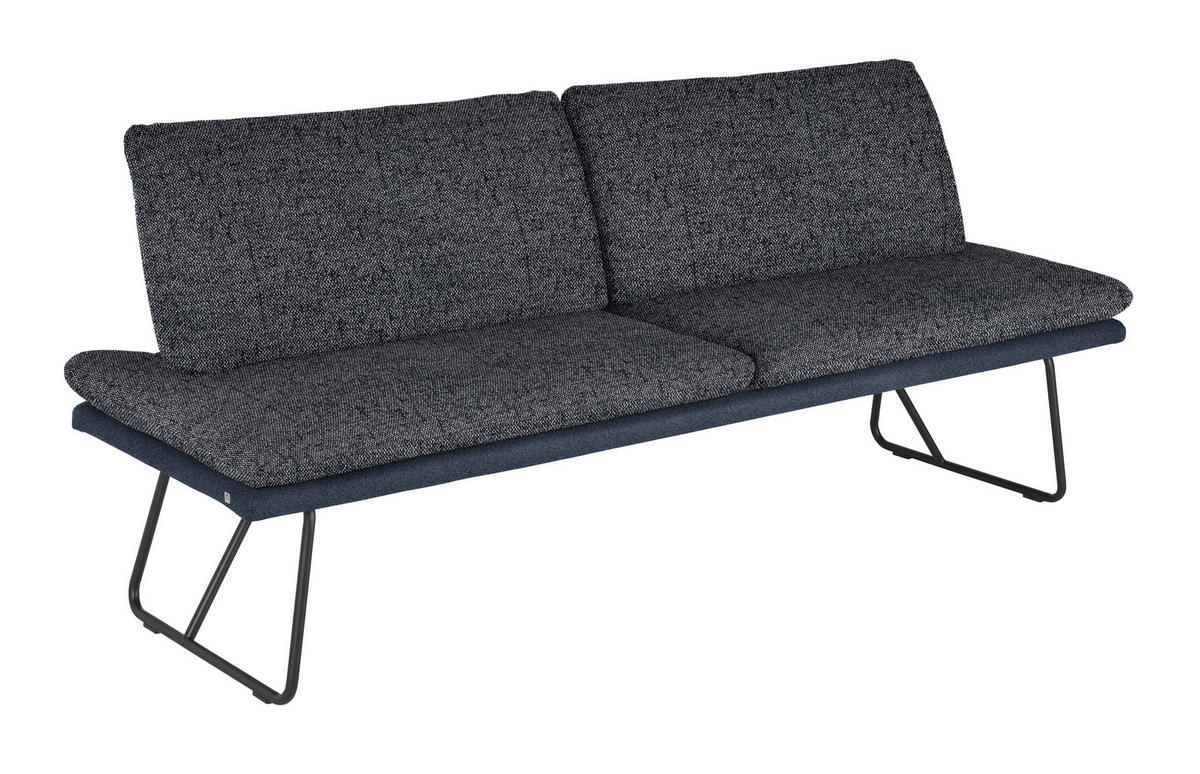 SITZBANK in Metall, Textil Schwarz  - Schwarz, Design, Textil/Metall (208/91/72cm) - Dieter Knoll