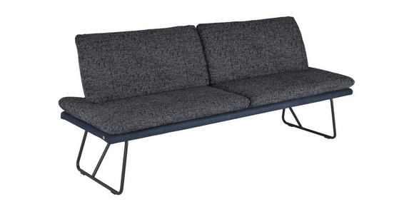 SITZBANK in Metall, Textil Schwarz  - Schwarz, Design, Textil/Metall (208/91/72cm) - Dieter Knoll