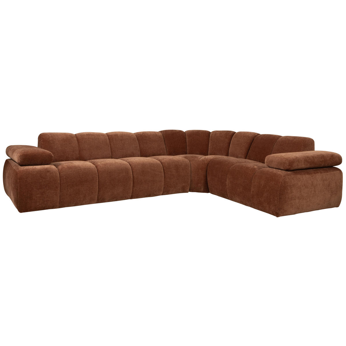 ECKSOFA Mojo Rostfarben gerippt  - Rostfarben, Design, Textil (310/230cm) - Livetastic