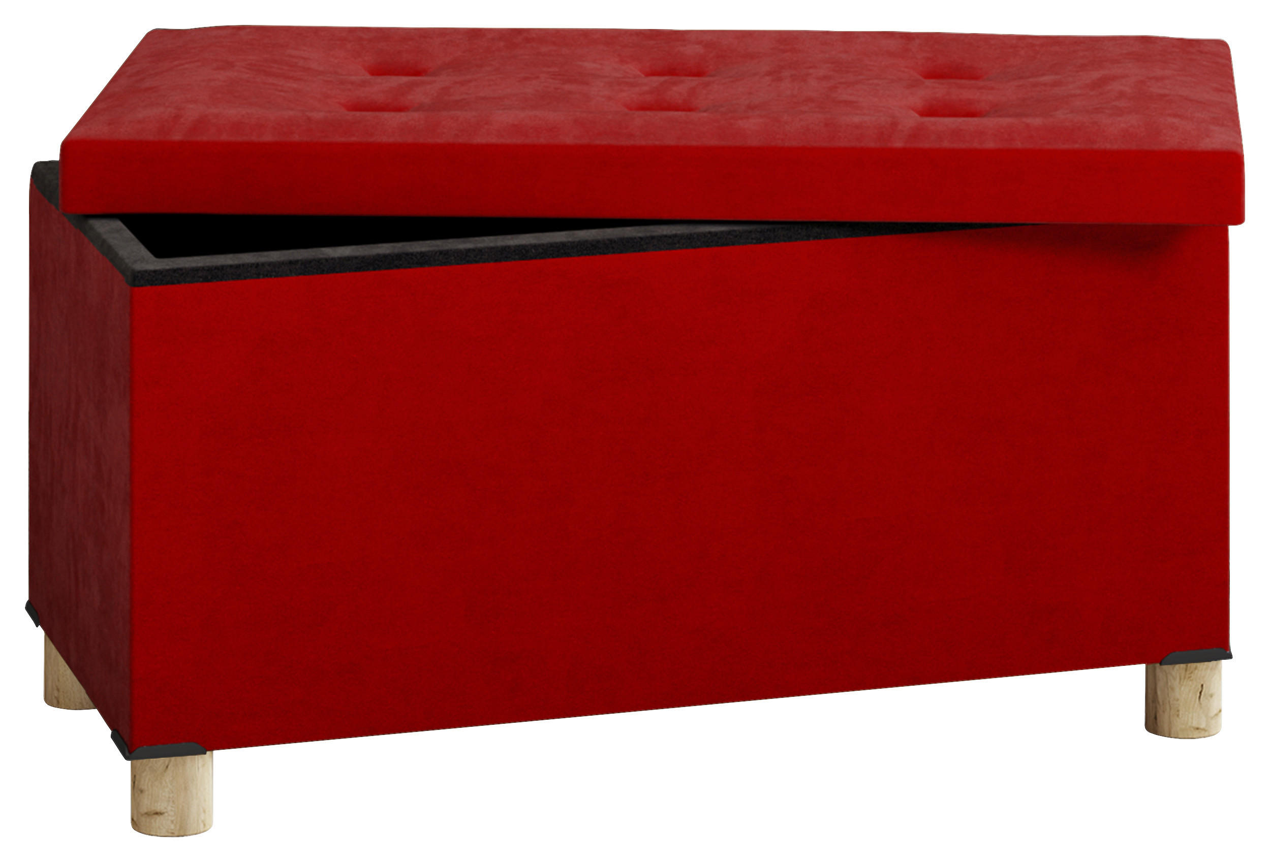TRUHENBANK 76/40/38 cm Webstoff Rot Holzwerkstoff  - Rot/Braun, MODERN, Holzwerkstoff/Textil (76/40/38cm) - MID.YOU