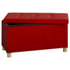 TRUHENBANK 76/40/38 cm Webstoff Rot Holzwerkstoff  - Rot/Braun, MODERN, Holzwerkstoff/Textil (76/40/38cm) - MID.YOU