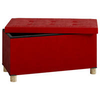 TRUHENBANK - Rot/Braun, Modern, Holzwerkstoff/Textil (76/40/38cm) - MID.YOU