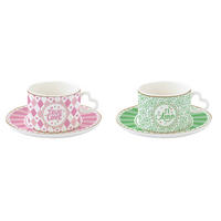 POHÁR  - pink/fehér, Basics, kerámia (0,24l)