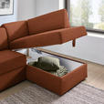 ECKSOFA in Webstoff Orange  - Schwarz/Orange, KONVENTIONELL, Kunststoff/Textil (224/165cm) - Xora