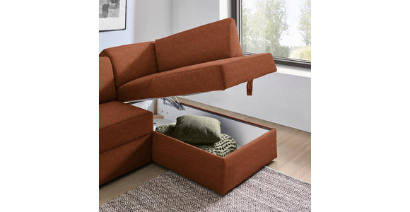 ECKSOFA in Webstoff Orange  - Schwarz/Orange, KONVENTIONELL, Kunststoff/Textil (224/165cm) - Xora