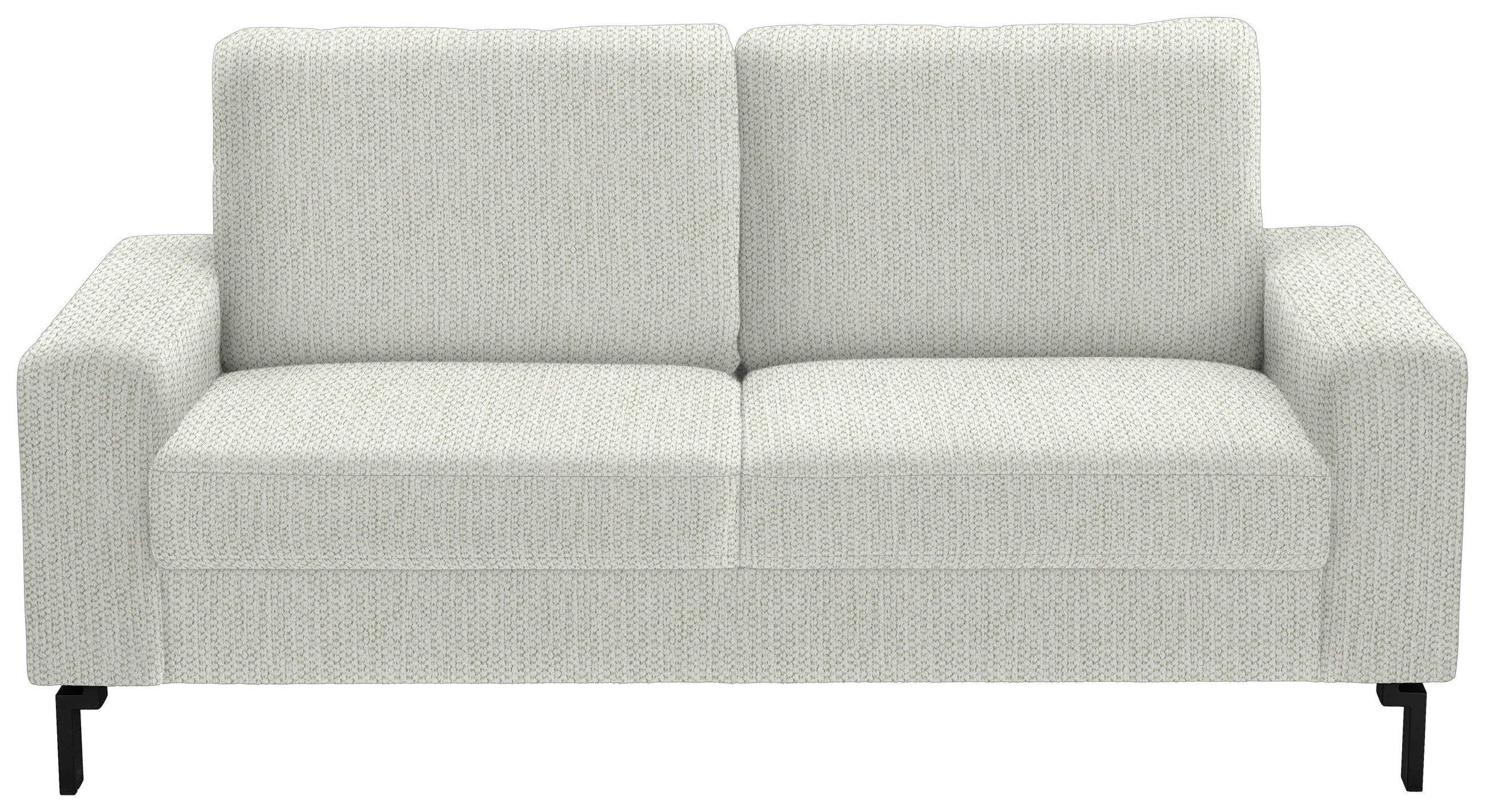 2-SITZER-SOFA Flachgewebe Weiss  - Weiss/Schwarz, Design, Textil/Metall (178/86/97cm) - Hom`in
