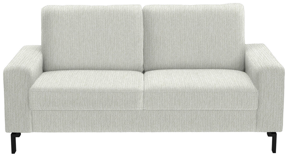 2-SITZER-SOFA  in Flachgewebe Weiß  - Schwarz/Weiß, Design, Textil/Metall (178/86/97cm) - Hom`in