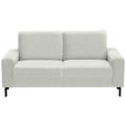 2-SITZER-SOFA  in Flachgewebe Weiß  - Schwarz/Weiß, Design, Textil/Metall (178/86/97cm) - Hom`in