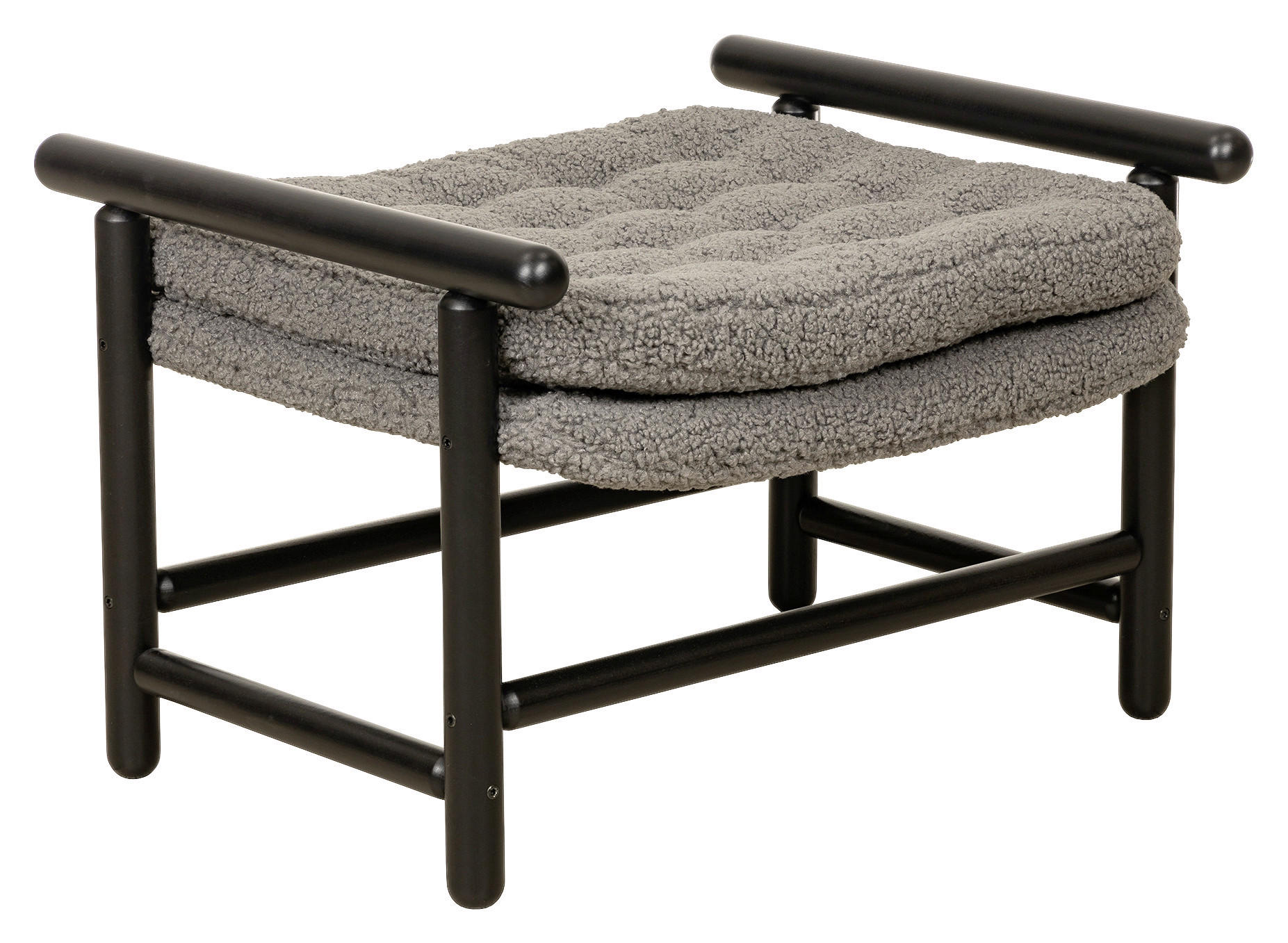 PALL i trä, metall, textil grå, svart  - grå/svart, Design, metall/trä - Best Price