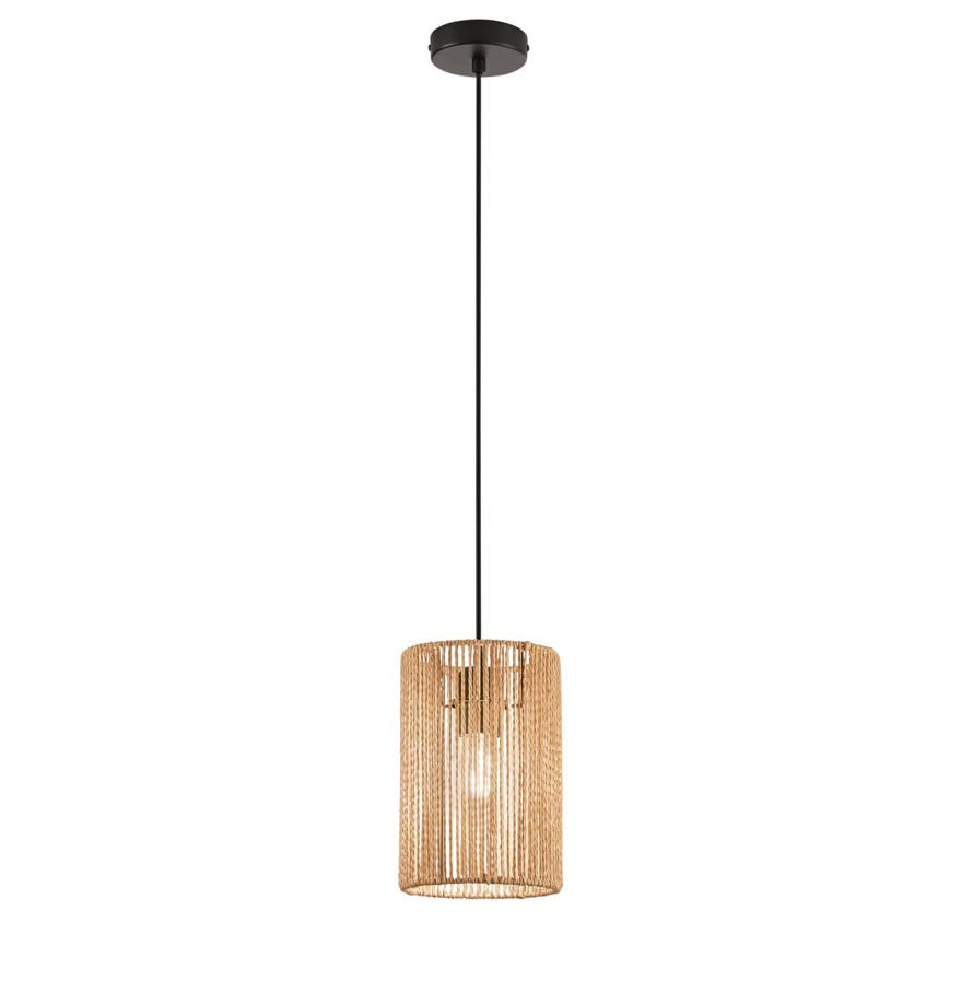 HÄNGELEUCHTE 18/12/177,5 cm  - Schwarz, Natur, Karton/Metall (18/12/177,5cm)