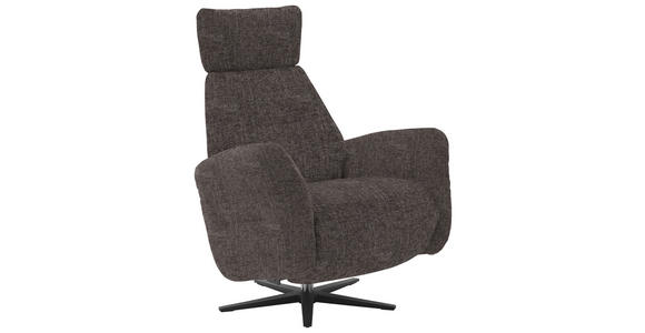 RELAXSESSEL in Textil Graubraun - Graubraun/Schwarz, Design, Textil/Metall (78/113/90cm) - Dieter Knoll