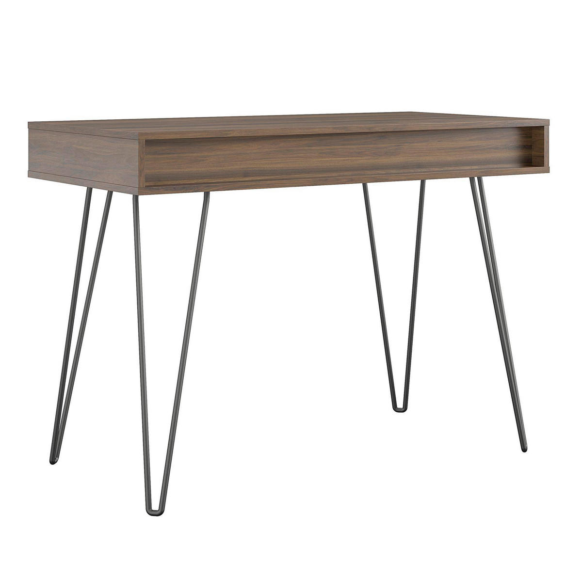 SCHREIBTISCH  in Walnussfarben  - Walnussfarben/Schwarz, Design, Holzwerkstoff/Metall (104/77/49cm) - MID.YOU