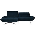 ECKSOFA  in Teddystoff Dunkelblau  170-195/280 cm  - Schwarz/Dunkelblau, Design, Textil/Metall (170-195/280cm) - Dieter Knoll