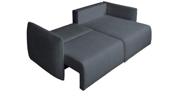ECKSOFA Dunkelgrau Jersey Rückenkissen, Bettkasten, Schlaffunktion, Rücken echt, Liegefläche im Originalstoff  - Dunkelgrau/Schwarz, KONVENTIONELL, Kunststoff/Textil (238/148cm) - Carryhome