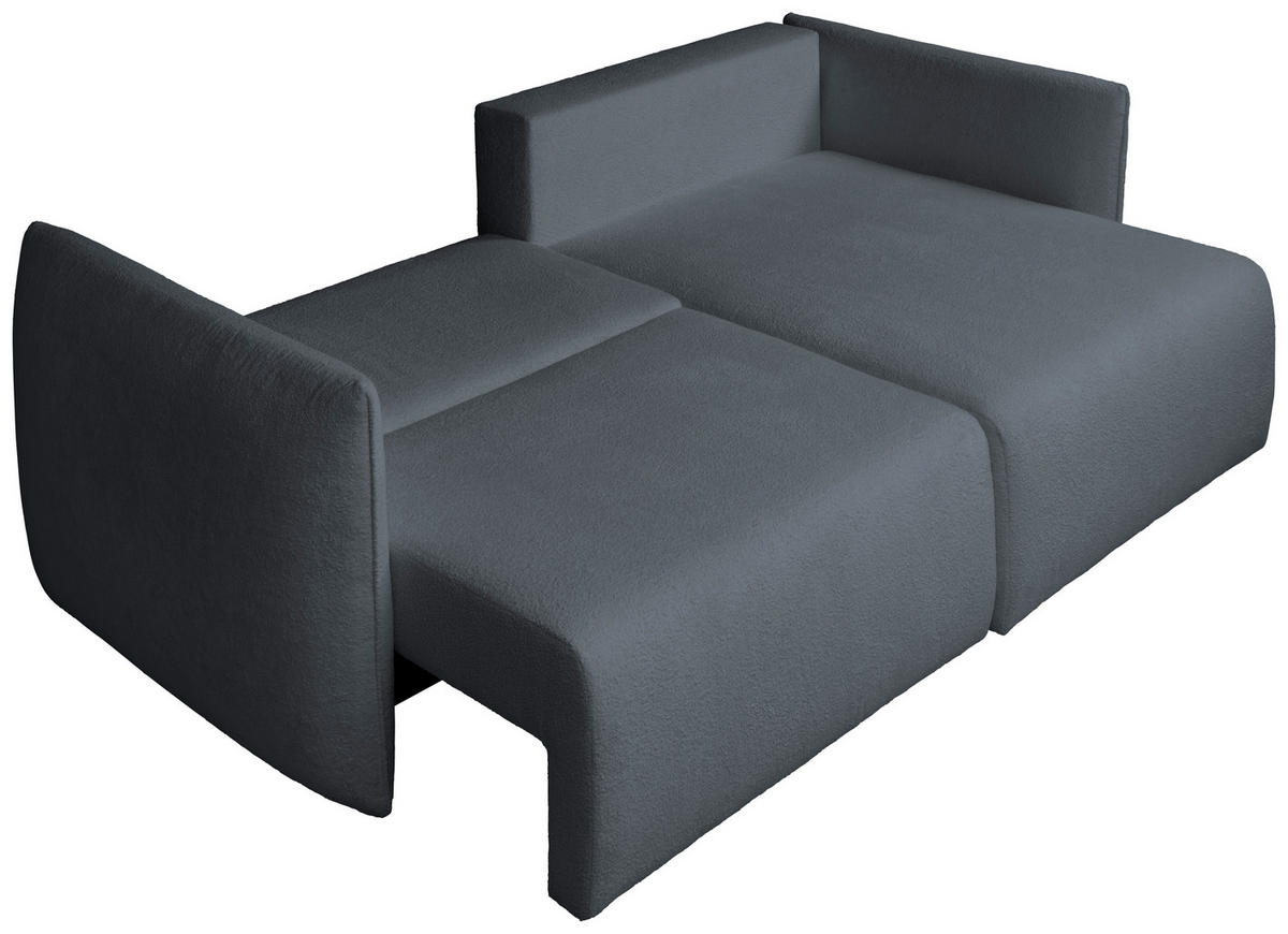 ECKSOFA Dunkelgrau Jersey  - Dunkelgrau/Schwarz, KONVENTIONELL, Kunststoff/Textil (238/148cm) - Carryhome