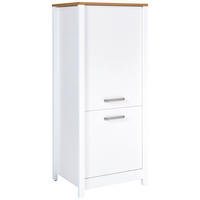 GERÄTEUMBAUSCHRANK 70/167/60 cm  in Weiß, Eiche Artisan  - Silberfarben/Weiß, MODERN, Holzwerkstoff/Metall (70/167/60cm) - home24