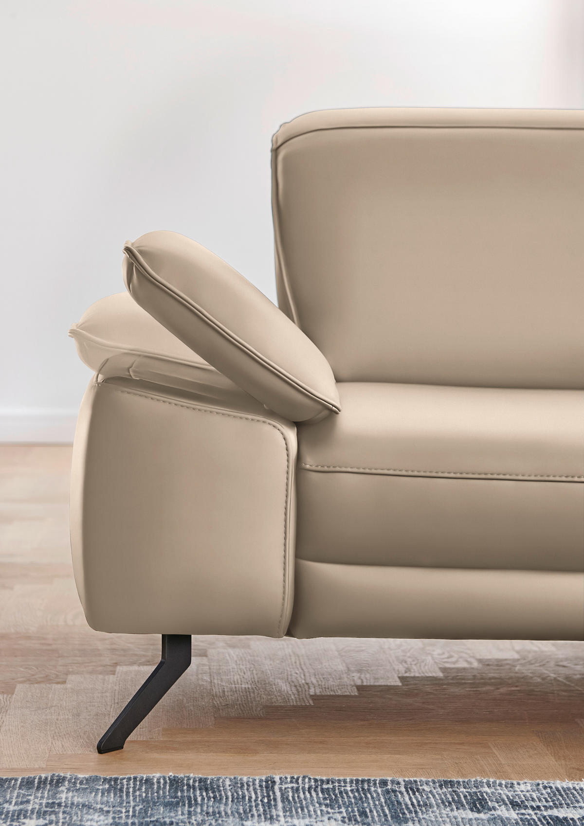 ECKSOFA in Echtleder Hellbraun  - Hellbraun/Schwarz, Design, Leder/Metall (328/193cm) - Dieter Knoll