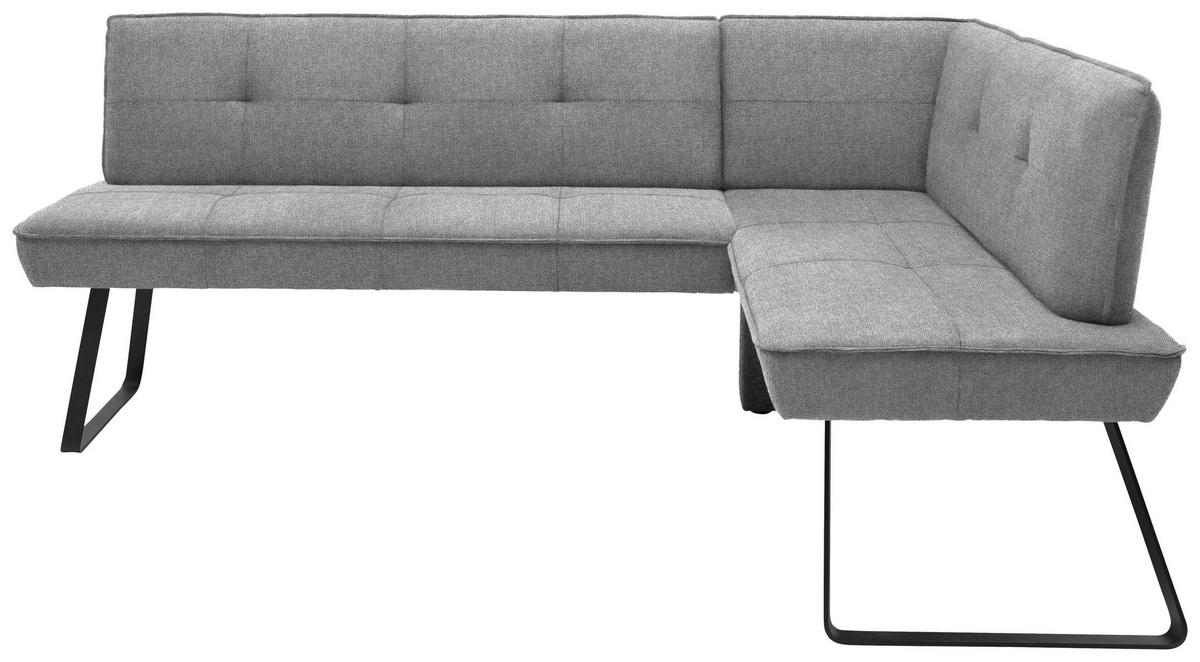 ECKBANK 227/157 cm Flachgewebe Grau, Schwarz Metall   - Schwarz/Grau, Design, Textil/Metall (227/157cm) - Dieter Knoll