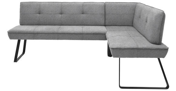 ECKBANK 181/157 cm Flachgewebe Grau, Schwarz Metall   - Schwarz/Grau, Design, Textil/Metall (181/157cm) - Dieter Knoll