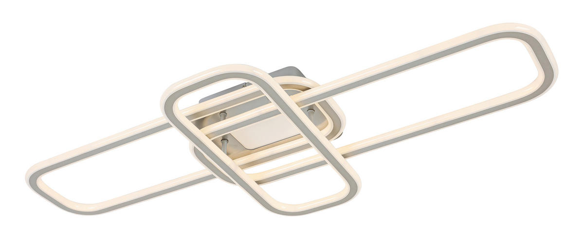 LED-DECKENLEUCHTE Etamin 103/46/11 cm   - Alufarben/Weiß, Design, Kunststoff/Metall (103/46/11cm) - Novel