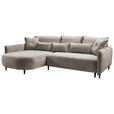 ECKSOFA Taupe Chenille  - Taupe/Schwarz, MODERN, Textil/Metall (200/285cm) - Carryhome
