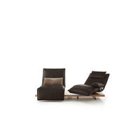 2-SITZER-SOFA in Echtleder Eichefarben, Dunkelbraun  - Eichefarben/Dunkelbraun, Natur, Leder/Holz (240/63/115cm) - Koinor