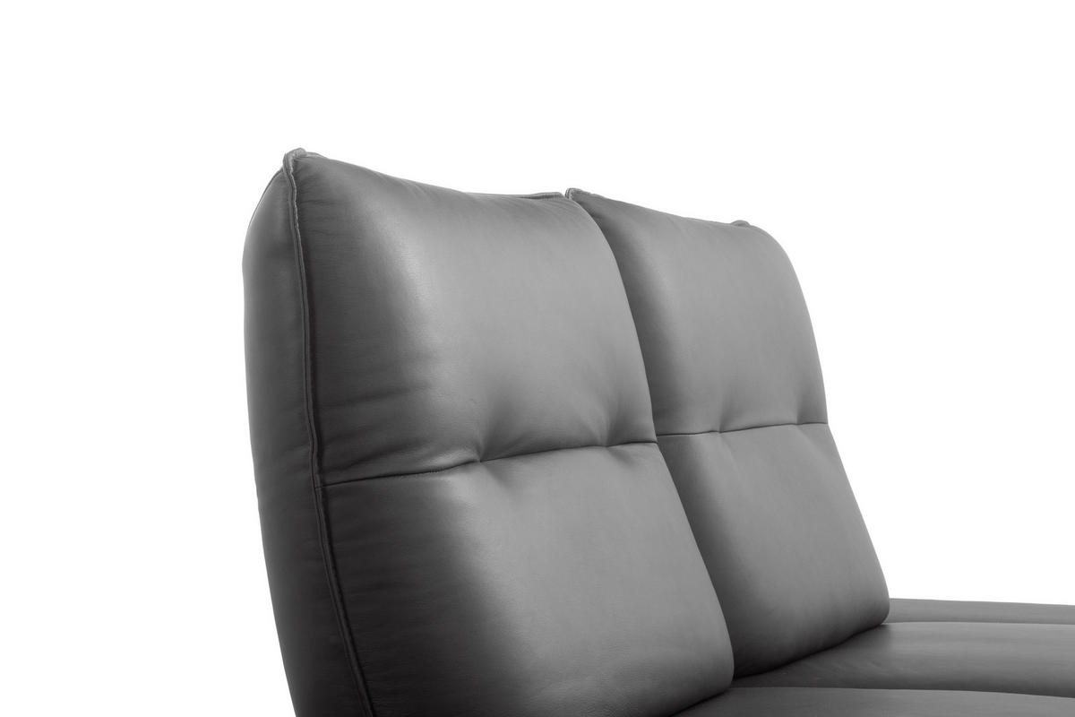 3-SITZER-SOFA 238/95/107 cm  in Echtleder Dunkelgrau   - Dunkelgrau/Schwarz, Design, Leder/Metall (238/95/107cm) - Celina Home