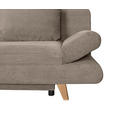 SCHLAFSOFA Cord Taupe  - Taupe/Buchefarben, KONVENTIONELL, Holz/Textil (200/75/85cm) - Carryhome