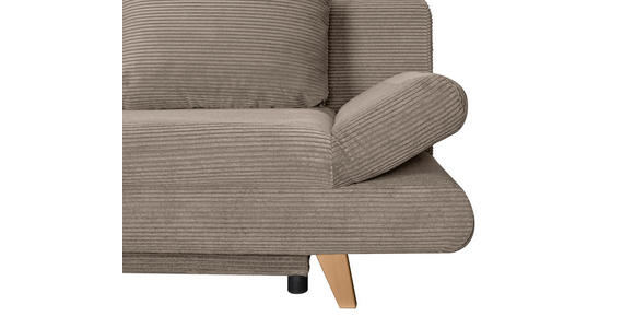 SCHLAFSOFA Cord Taupe  - Taupe/Buchefarben, KONVENTIONELL, Holz/Textil (200/75/85cm) - Carryhome
