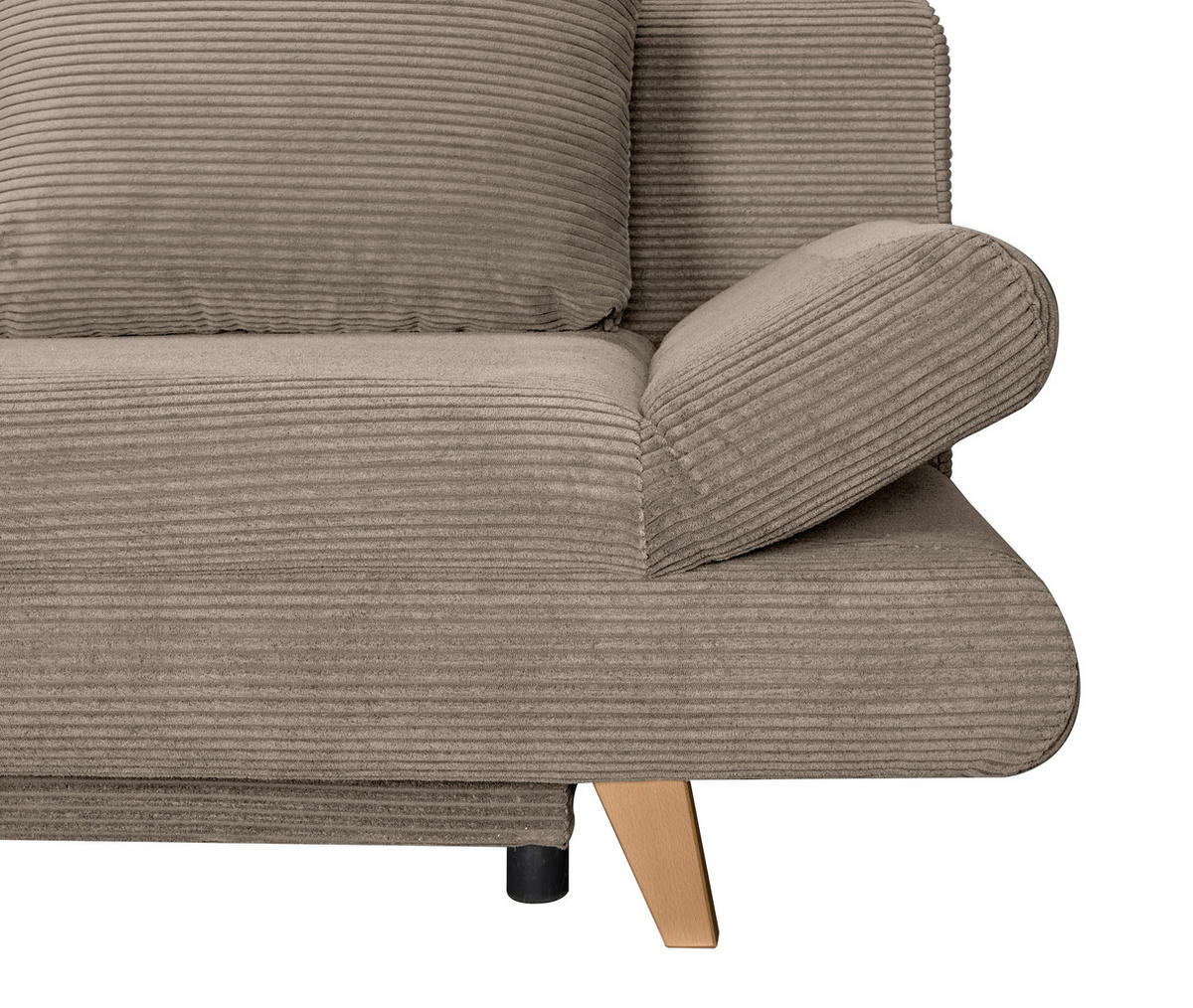 SCHLAFSOFA  mit Schlafen auf Sitzhöhe, haustierfreundlicher Bezug Cord Taupe  - Taupe/Buchefarben, KONVENTIONELL, Holz/Textil (200/75/85cm) - Carryhome