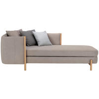 RÉCAMIERE in Plüsch Greige  - Greige/Naturfarben, Design, Holz/Textil (216/90/109cm) - Lomoco