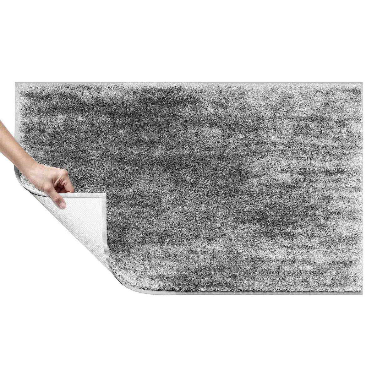 BADEMATTE Anthrazit 60/100 cm  - Anthrazit, Basics, Kunststoff/Textil (60/100cm) - Grund