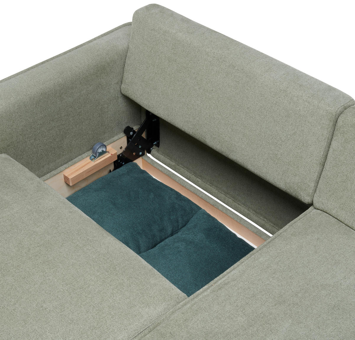 ECKSOFA in Chenille Olivgrün  170/237 cm  - Eichefarben/Olivgrün, KONVENTIONELL, Holz/Textil (170/237cm) - Sedda