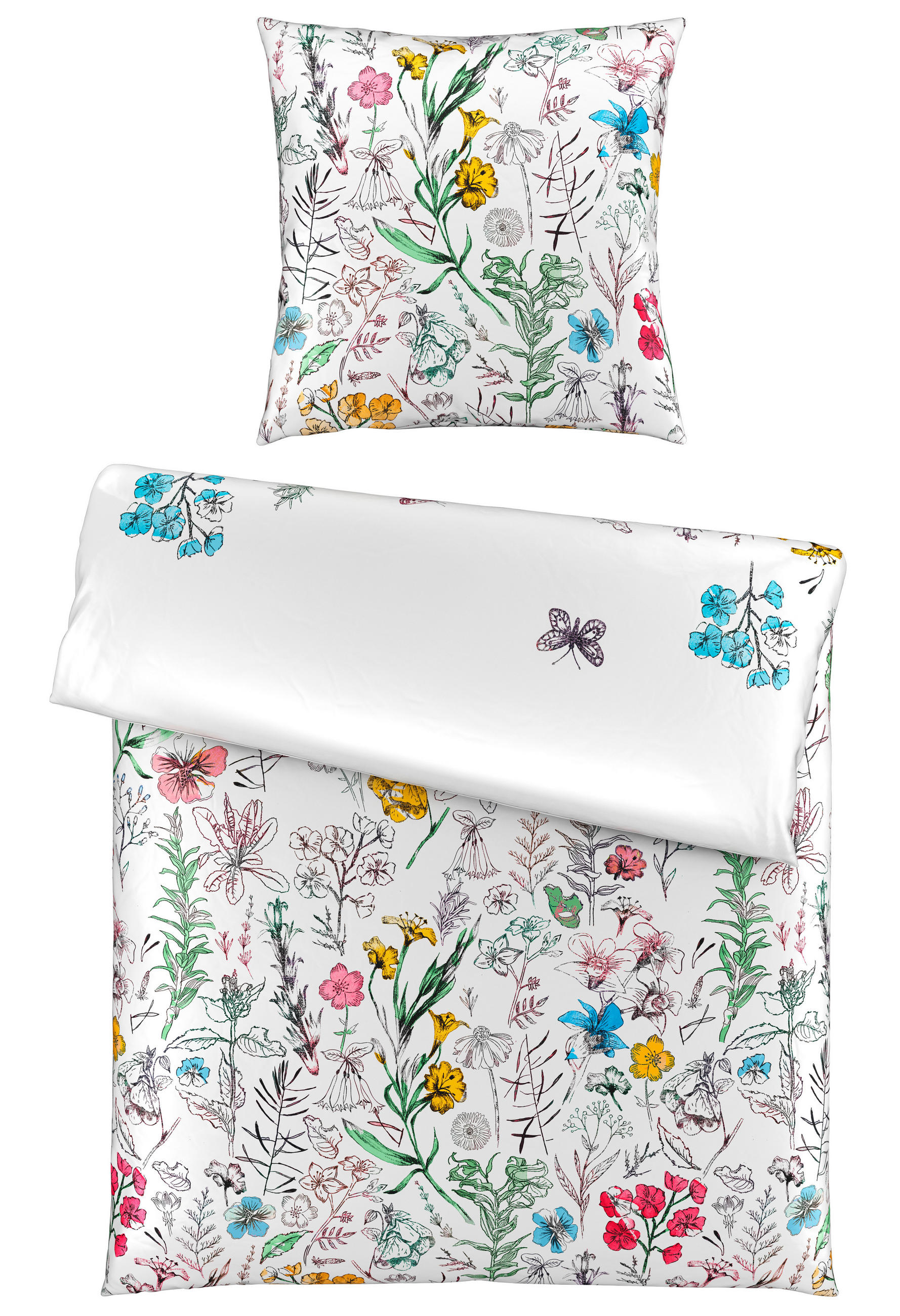 BETTWÄSCHE Lily Garden Satin 135/200 cm  - Multicolor, KONVENTIONELL, Textil (135/200cm) - Bio:Vio