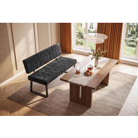 KLUPA  tamno siva  metal, tekstil      - tamno siva/crna, Moderno, metal/tekstil (160/85/56cm) - Livetastic