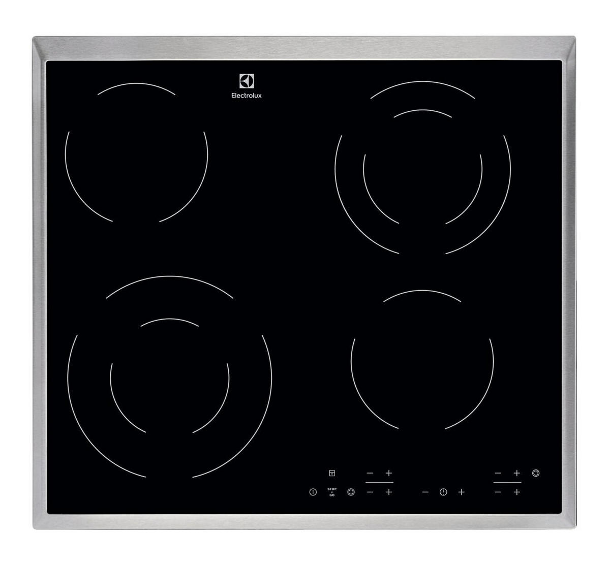PLOČA EHF6342XOK - crna, Design, staklo/metal (57,6/3,8/51,6cm) - Electrolux