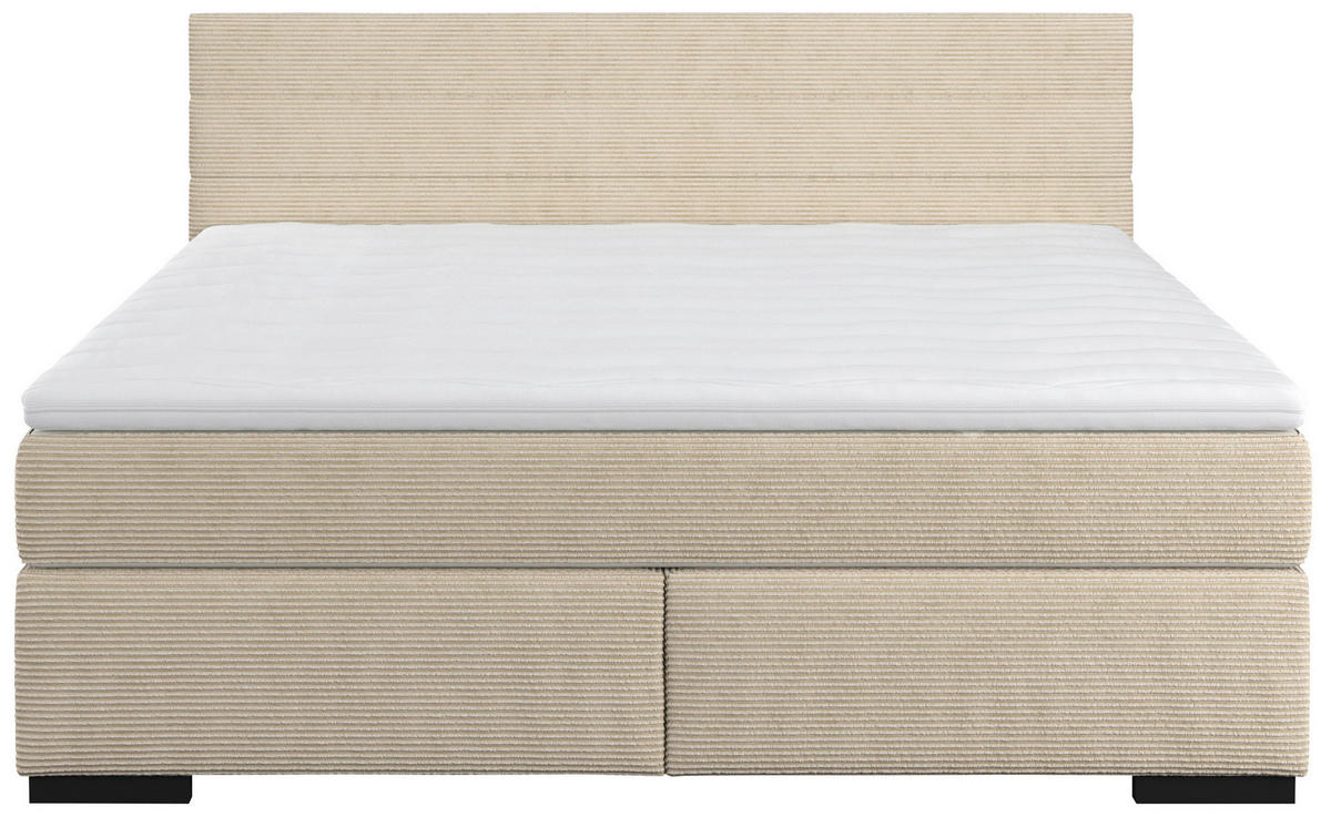 POSTELJA BOXSPRING   x  , les, umetna masa, tekstil bež  - črna/bež, Basics, umetna masa/tekstil (180/200cm) - Carryhome